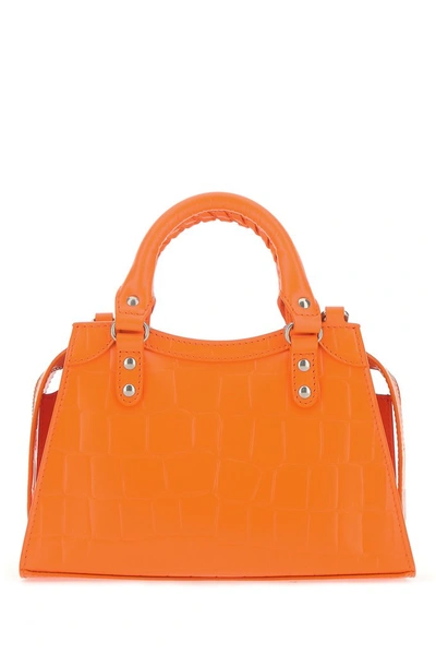 Shop Balenciaga Neo Classic Mini Top Handle Bag In Orange