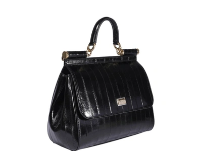 Shop Dolce & Gabbana Sicily Medium Tote Bag In Black
