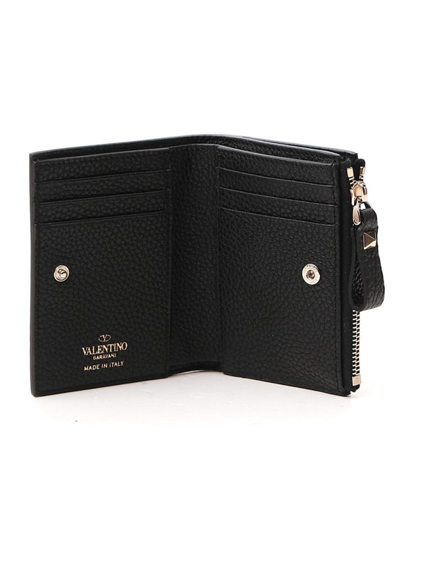 Valentino Garavani Rockstud Compact Wallet In Black | ModeSens