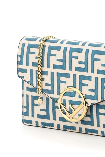 Shop Fendi Ff Motif Mini Shoulder Bag In Blue