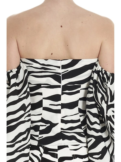 Shop Attico Zebra Print Blouse Top In Multi