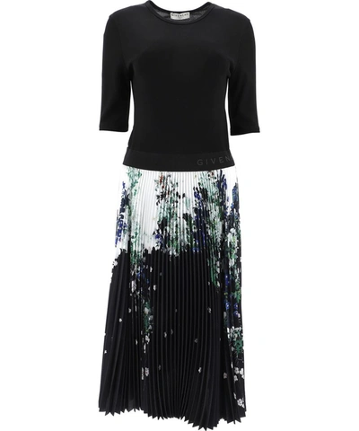 Shop Givenchy Graphic Printed Pleated Dress In Multi