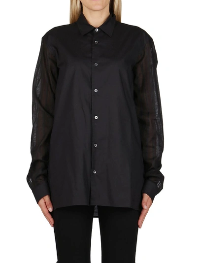 Shop Ann Demeulemeester Oversized Button In Black