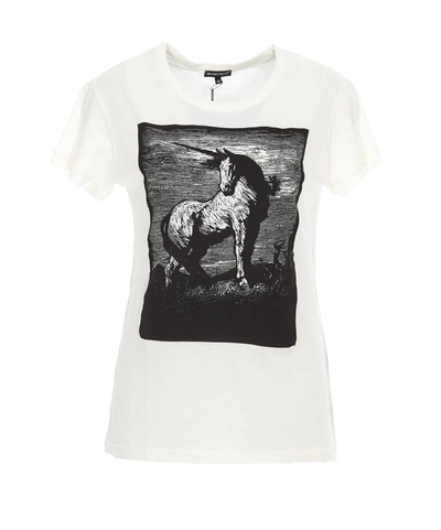 Shop Ann Demeulemeester Graphic Print T In White