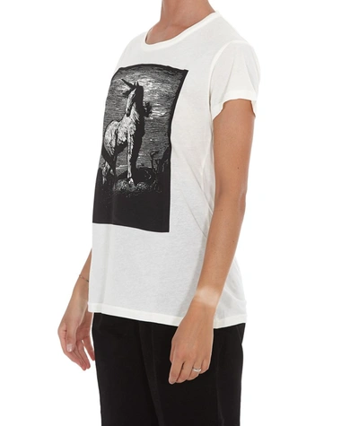 Shop Ann Demeulemeester Graphic Print T In White
