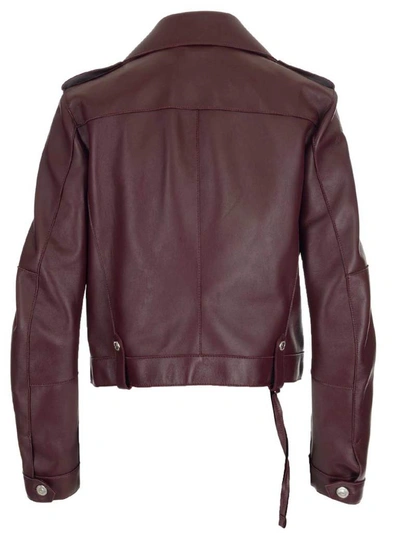 Shop Dsquared2 Spread Collar Biker Jacket In Red