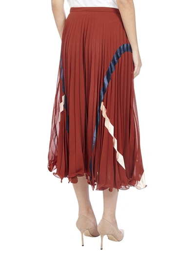 Shop See By Chloé Pleated Midi Skirt In Brown