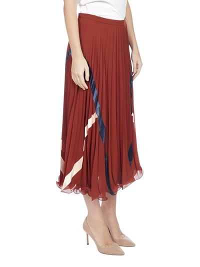 Shop See By Chloé Pleated Midi Skirt In Brown