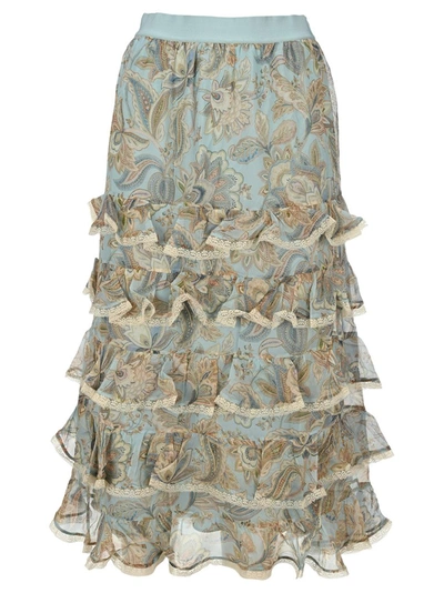 Shop Zimmermann Ladybeetle Tiered Frill Skirt In Multi