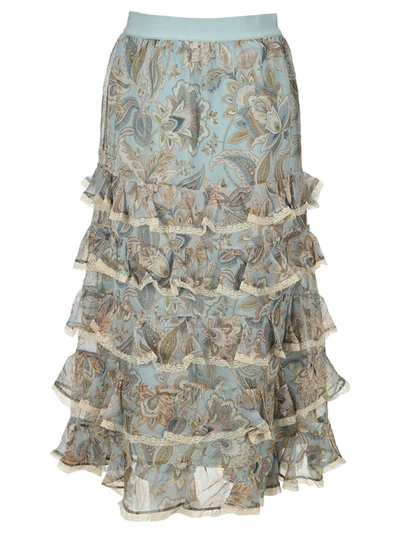 Shop Zimmermann Ladybeetle Tiered Frill Skirt In Multi