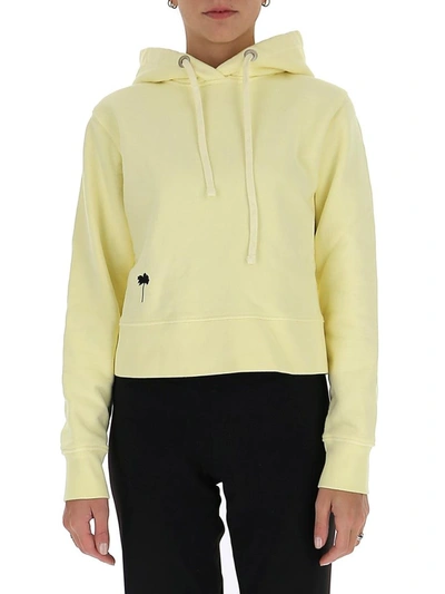 Shop Palm Angels Palm Tree Hoodie In Yellow