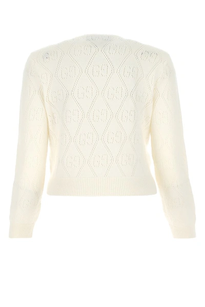 Shop Gucci Gg Knit Cardigan In White