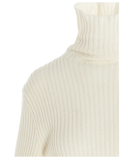 Shop Ann Demeulemeester Ribbed Turtleneck Jumper In White