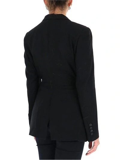 Shop Ann Demeulemeester Tie Detail Blazer In Black