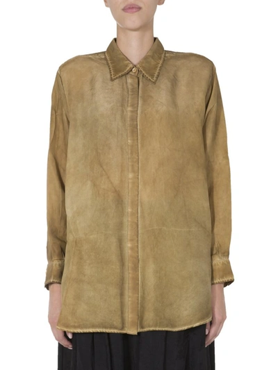 Shop Uma Wang Washed Effect Shirt In Brown