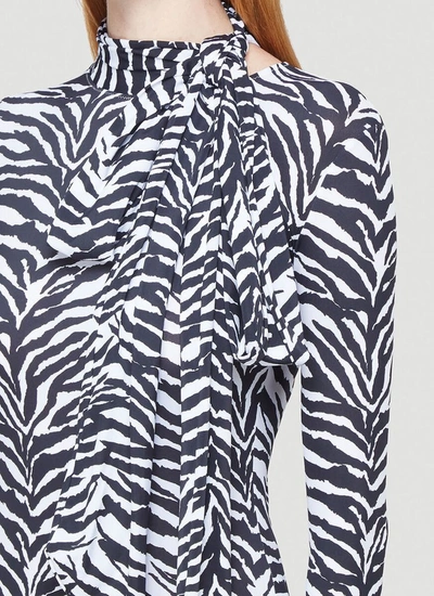 Shop Mm6 Maison Margiela Zebra Print Bodysuit In Multi