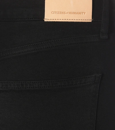 Shop Citizens Of Humanity Skyla Mid-rise Slim Jeans In Plush Black