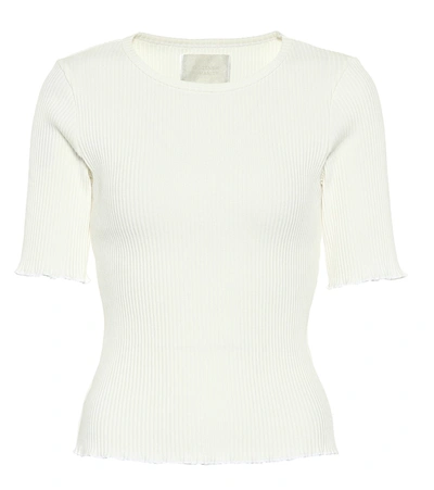 Shop Citizens Of Humanity Annie Ribbed Cotton T-shirt In White