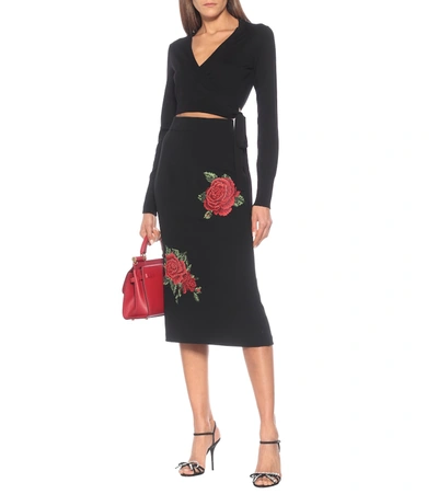 Shop Dolce & Gabbana Wool Cardigan In Black