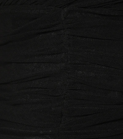 Shop Dolce & Gabbana Cotton-blend Tulle Midi Dress In Black