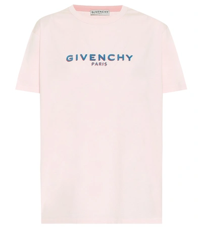 Shop Givenchy Logo Cotton Jersey T-shirt In Pink