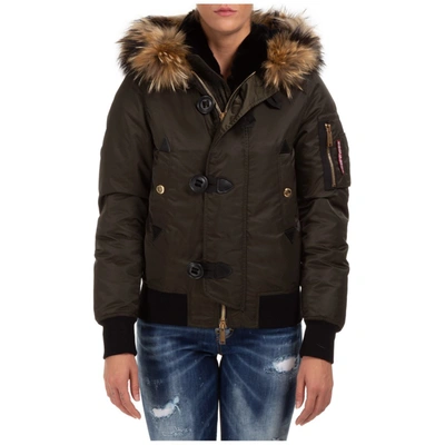 Shop Dsquared2 Hooded Down Jacket In Green