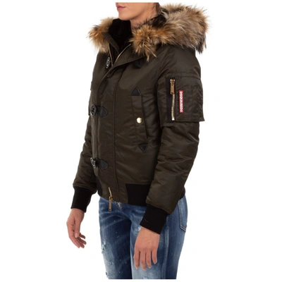 Shop Dsquared2 Hooded Down Jacket In Green