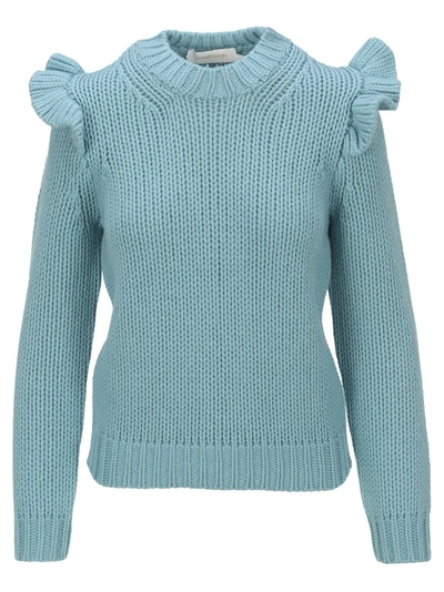 Shop Zimmermann Ladybeetle Frill Sweater In Blue
