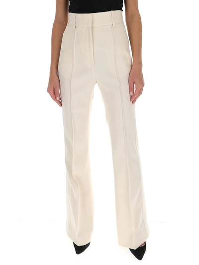 Shop Givenchy Sidelong Band Flared Pants In White