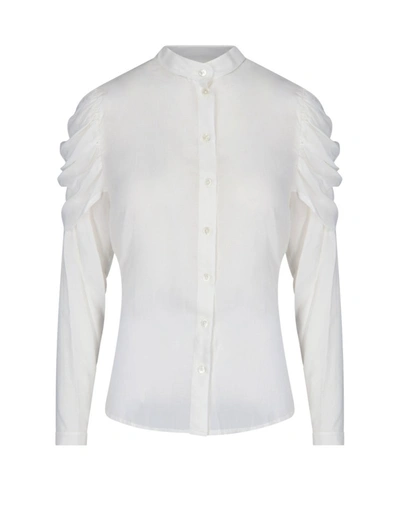 Shop Ann Demeulemeester Gathered Sleeve Shirt In White