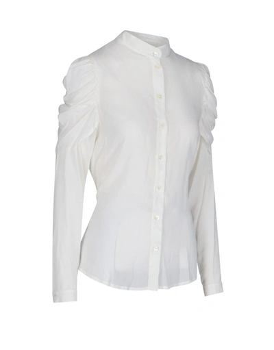Shop Ann Demeulemeester Gathered Sleeve Shirt In White