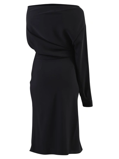 Shop Mm6 Maison Margiela One Shoulder Dress In Black