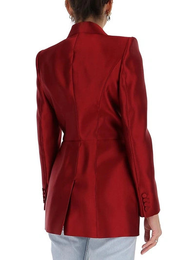 Shop Alexander Mcqueen Double Breasted Blazer In Red