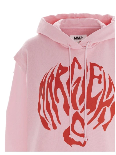 Shop Mm6 Maison Margiela Oversize Circle Hoodie In Pink