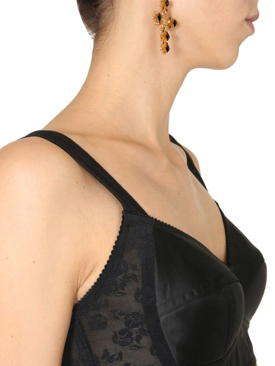 Shop Dolce & Gabbana Bralette Crop Top In Black