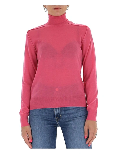 Shop Bottega Veneta High Neck Sweater In Pink