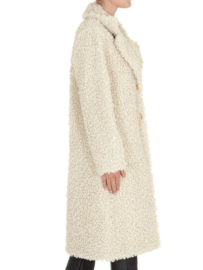 Shop Pinko Reversible Faux Shearling Coat In Beige