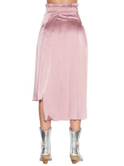 Shop Fendi Belted Asymmetric Skirt In Pink