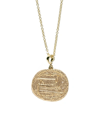 Shop Azlee Voyager Large Coin Necklace In Gold