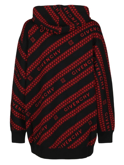 Shop Givenchy Chain Jacquard Hooded Sweater In Black