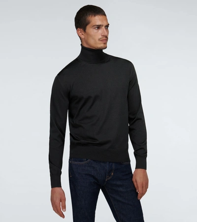 Shop Tom Ford Long-sleeved Turtleneck Sweater In Black
