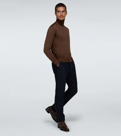 Shop Tom Ford Long-sleeved Turtleneck Sweater In Brown