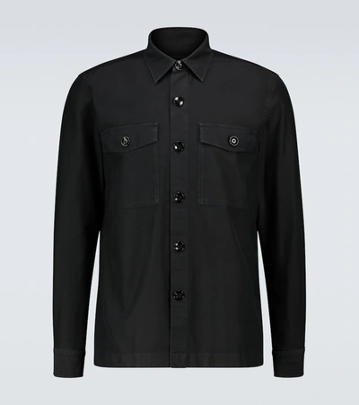 Shop Tom Ford Cotton Overshirt In Black