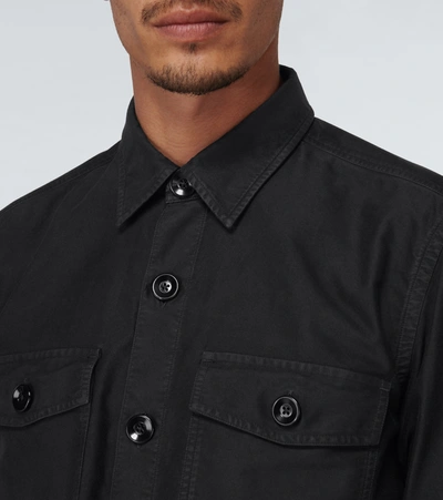 Shop Tom Ford Cotton Overshirt In Black