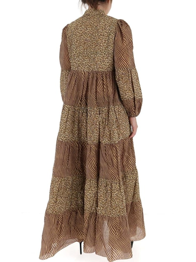 Shop Zimmermann Empire Tiered Dress In Brown