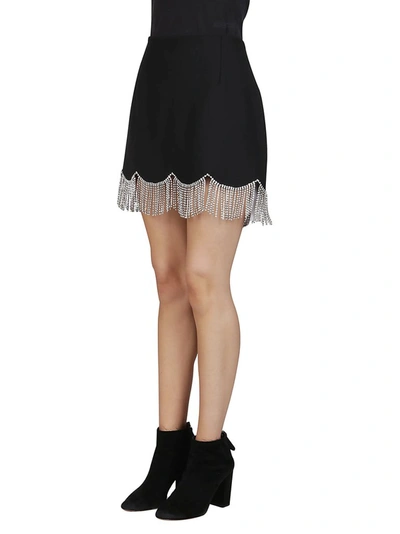 Shop Area Scallop Embellished Hem Skirt In Black