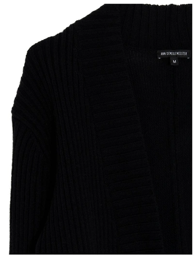 Shop Ann Demeulemeester Knitted Cardigan In Black