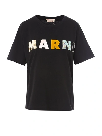Shop Marni Logo T In Black