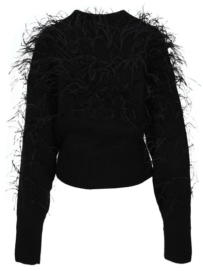 Shop Attico The  Feather Knit Jumper In Black