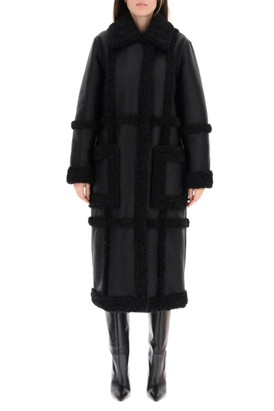 Shop Stand Studio Patrice Faux Shearling Coat In Black